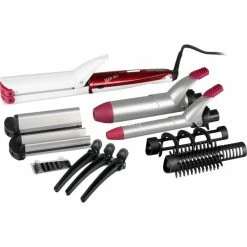 Nouveau ✨ BaByliss MS22E Brosse Soufflante Et Fer à Lisser Fer à Friser À Chaleur Rouge, Argent 1,8 M, Multistyler 🥰