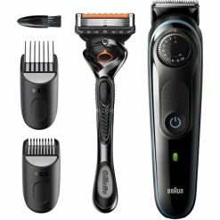 Offres 🤩 Braun BeardTrimmer 5 BT5340 Noir, Bleu, Tondeuse à Barbe 🔥