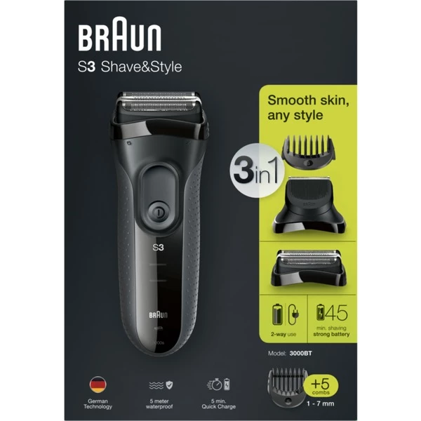 Vente flash 🔥 Braun BeardTrimmer Series 3 3000BT Shave&Style Gris, Rasoir 🎁 4 Vente flash 🔥 Braun BeardTrimmer Series 3 3000BT Shave&Style Gris, Rasoir 🎁 – Image 2