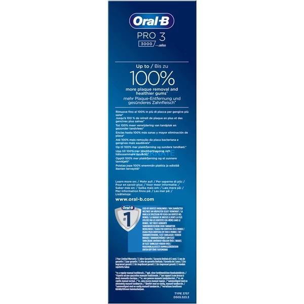 Grosses soldes 🛒 Braun Oral-B Pro 3 3000 Sensitive Clean, Brosse A Dents Electrique 🌟 – Image 4