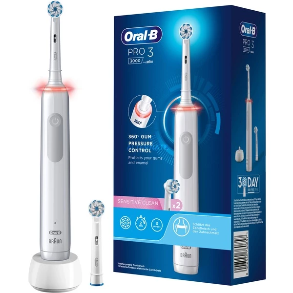 Sortie ✨ Braun Oral-B Pro 3 3000 Sensitive Clean, Brosse A Dents Electrique 🛒