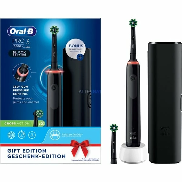 Remise 🧨 Braun Oral-B Pro 3 3500 Black Edition, Brosse A Dents Electrique ⭐ 3 Remise 🧨 Braun Oral-B Pro 3 3500 Black Edition, Brosse A Dents Electrique ⭐