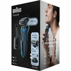 Promo 😀 Braun Series 6 60-B7200cc Rasoir à Grille Tondeuse Bleu ✔️