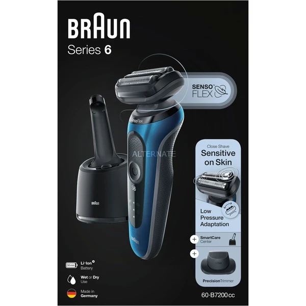 Promo 😀 Braun Series 6 60-B7200cc Rasoir à Grille Tondeuse Bleu ✔️ 4 Promo 😀 Braun Series 6 60-B7200cc Rasoir à Grille Tondeuse Bleu ✔️ – Image 2