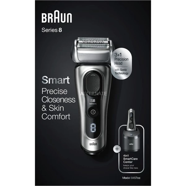 Sortie ⭐ Braun Series 8 8457cc Wet&Dry Rasoir à Grille Tondeuse Noir, Gris 🛒 – Image 2