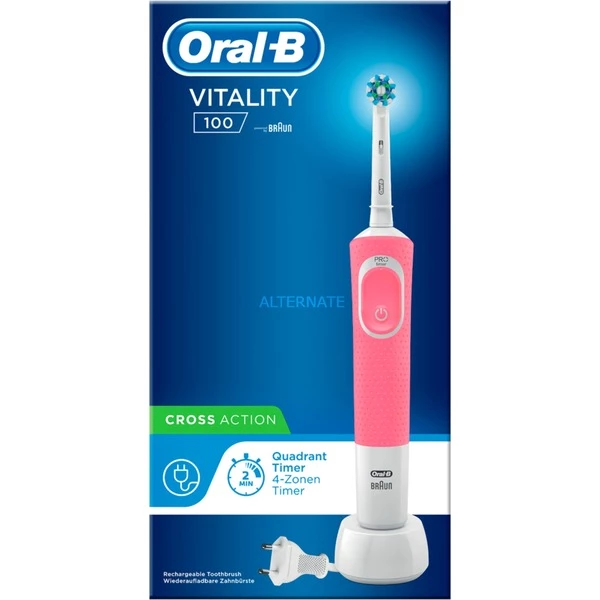 Offres 🤩 Braun Vitality 100 Hangable Box Adulte Brosse à Dents Rotative Oscillante Blanc, Rose, Brosse A Dents Electrique ✔️ – Image 3